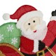 Glitzhome 90.5"L Christmas 2D Fabric Dog with Santa Sleigh Lighted Outdoor Decor with 220 Warm White LED Lights