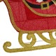 Glitzhome 90.5"L Christmas 2D Fabric Dog with Santa Sleigh Lighted Outdoor Decor with 220 Warm White LED Lights