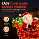 Glitzhome 90.5"L Christmas 2D Fabric Dog with Santa Sleigh Lighted Outdoor Decor with 220 Warm White LED Lights