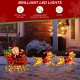 Glitzhome 90.5"L Christmas 2D Fabric Dog with Santa Sleigh Lighted Outdoor Decor with 220 Warm White LED Lights