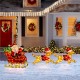Glitzhome 90.5"L Christmas 2D Fabric Dog with Santa Sleigh Lighted Outdoor Decor with 220 Warm White LED Lights