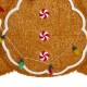 Glitzhome S/3 Lighted Christmas 2D Fabric Gingerbread Family Outdoor Decor with Colorful Bulbs and 260 Warm White LED Lights
