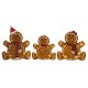 Glitzhome S/3 Lighted Christmas 2D Fabric Gingerbread Family Outdoor Decor with Colorful Bulbs and 260 Warm White LED Lights