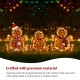Glitzhome S/3 Lighted Christmas 2D Fabric Gingerbread Family Outdoor Decor with Colorful Bulbs and 260 Warm White LED Lights