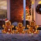 Glitzhome S/3 Lighted Christmas 2D Fabric Gingerbread Family Outdoor Decor with Colorful Bulbs and 260 Warm White LED Lights