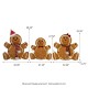 Glitzhome S/3 Lighted Christmas 2D Fabric Gingerbread Family Outdoor Decor with Colorful Bulbs and 260 Warm White LED Lights