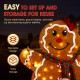 Glitzhome S/3 Lighted Christmas 2D Fabric Gingerbread Family Outdoor Decor with Colorful Bulbs and 260 Warm White LED Lights