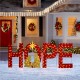 Glitzhome S/4 Lighted Christmas  2D Fabric Nativity HOPE Outdoor Decor with 240 Warm White Lights