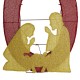 Glitzhome S/4 Lighted Christmas  2D Fabric Nativity HOPE Outdoor Decor with 240 Warm White Lights