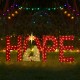 Glitzhome S/4 Lighted Christmas  2D Fabric Nativity HOPE Outdoor Decor with 240 Warm White Lights