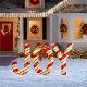 Glitzhome S/3 Lighted Christmas 2.5D Fabric Peppermint JOY Outdoor Décor with 160 Warm White LED Lights (KD)