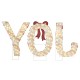Glitzhome S/3 Lighted Christmas 2.5D Fabric Peppermint JOY Outdoor Décor with 160 Warm White LED Lights (KD)