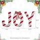 Glitzhome S/3 Lighted Christmas 2.5D Fabric Peppermint JOY Outdoor Décor with 160 Warm White LED Lights (KD)