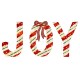 Glitzhome S/3 Lighted Christmas 2.5D Fabric Peppermint JOY Outdoor Décor with 160 Warm White LED Lights (KD)