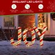 Glitzhome S/3 Lighted Christmas 2.5D Fabric Peppermint JOY Outdoor Décor with 160 Warm White LED Lights (KD)
