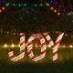 Glitzhome S/3 Lighted Christmas 2.5D Fabric Peppermint JOY Outdoor Décor with 160 Warm White LED Lights (KD)
