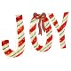 Glitzhome S/3 Lighted Christmas 2.5D Fabric Peppermint JOY Outdoor Décor with 160 Warm White LED Lights (KD)