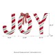 Glitzhome S/3 Lighted Christmas 2.5D Fabric Peppermint JOY Outdoor Décor with 160 Warm White LED Lights (KD)