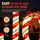 Glitzhome S/3 Lighted Christmas 2.5D Fabric Peppermint JOY Outdoor Décor with 160 Warm White LED Lights (KD)