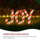 Glitzhome S/3 Lighted Christmas 2.5D Fabric Peppermint JOY Outdoor Décor with 160 Warm White LED Lights (KD)