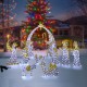 Glitzhome S/11 Lighted Christmas 2D Iridescent Fabric Nativity Scene Outdoor Decor with 590 White Lights
