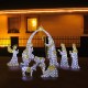 Glitzhome S/11 Lighted Christmas 2D Iridescent Fabric Nativity Scene Outdoor Decor with 590 White Lights