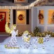 Glitzhome S/11 Lighted Christmas 2D Iridescent Fabric Nativity Scene Outdoor Decor with 590 White Lights