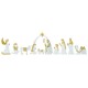 Glitzhome S/11 Lighted Christmas 2D Iridescent Fabric Nativity Scene Outdoor Decor with 590 White Lights