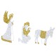 Glitzhome S/11 Lighted Christmas 2D Iridescent Fabric Nativity Scene Outdoor Decor with 590 White Lights