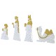 Glitzhome S/11 Lighted Christmas 2D Iridescent Fabric Nativity Scene Outdoor Decor with 590 White Lights