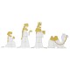 Glitzhome S/11 Lighted Christmas 2D Iridescent Fabric Nativity Scene Outdoor Decor with 590 White Lights