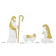 Glitzhome S/11 Lighted Christmas 2D Iridescent Fabric Nativity Scene Outdoor Decor with 590 White Lights