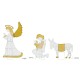 Glitzhome S/11 Lighted Christmas 2D Iridescent Fabric Nativity Scene Outdoor Decor with 590 White Lights