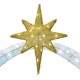 Glitzhome S/11 Lighted Christmas 2D Iridescent Fabric Nativity Scene Outdoor Decor with 590 White Lights