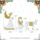 Glitzhome S/11 Lighted Christmas 2D Iridescent Fabric Nativity Scene Outdoor Decor with 590 White Lights