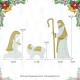 Glitzhome S/11 Lighted Christmas 2D Iridescent Fabric Nativity Scene Outdoor Decor with 590 White Lights