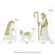 Glitzhome S/11 Lighted Christmas 2D Iridescent Fabric Nativity Scene Outdoor Decor with 590 White Lights