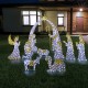 Glitzhome S/11 Lighted Christmas 2D Iridescent Fabric Nativity Scene Outdoor Decor with 590 White Lights
