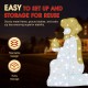 Glitzhome S/11 Lighted Christmas 2D Iridescent Fabric Nativity Scene Outdoor Decor with 590 White Lights