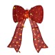 Glitzhome 35.75"H Lighted Christmas 3D Fabric Bow with Colorful Bulbs Outdoor Decor with 95 Warm White LED Lights