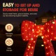 Glitzhome 35.75"H Lighted Christmas 3D Fabric Bow with Colorful Bulbs Outdoor Decor with 95 Warm White LED Lights