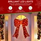 Glitzhome 35.75"H Lighted Christmas 3D Fabric Bow with Colorful Bulbs Outdoor Decor with 95 Warm White LED Lights