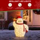 Glitzhome 42"H Lighted Christmas 3D Fabric Yeti Outdoor Décor with 130 Warm White LED Lights (KD)