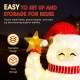Glitzhome 42"H Lighted Christmas 3D Fabric Yeti Outdoor Décor with 130 Warm White LED Lights (KD)