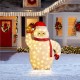 Glitzhome 42"H Lighted Christmas 3D Fabric Yeti Outdoor Décor with 130 Warm White LED Lights (KD)