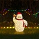 Glitzhome 42"H Lighted Christmas 3D Fabric Yeti Outdoor Décor with 130 Warm White LED Lights (KD)