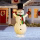 Glitzhome 94.5"H Lighted Christmas 3D Foldable Fabric Snowman Outdoor Décor with Colorful Bulbs and 430 Warm White LED Lights