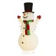 Glitzhome 94.5"H Lighted Christmas 3D Foldable Fabric Snowman Outdoor Décor with Colorful Bulbs and 430 Warm White LED Lights