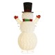 Glitzhome 94.5"H Lighted Christmas 3D Foldable Fabric Snowman Outdoor Décor with Colorful Bulbs and 430 Warm White LED Lights