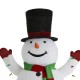 Glitzhome 94.5"H Lighted Christmas 3D Foldable Fabric Snowman Outdoor Décor with Colorful Bulbs and 430 Warm White LED Lights